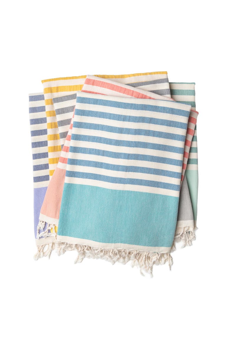 Artisan Crafted Cotton Turkish Towel Beach Bath, Alternate, color, Tangerine