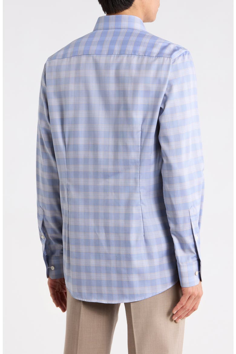 Contemporary Fit Check Cotton Twill Dress Shirt, Alternate, color, MEDIUM BLUE
