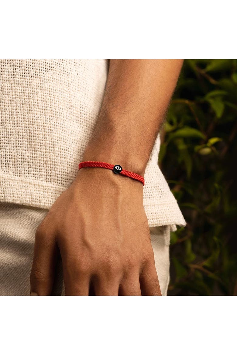 Men's Red String Evil Eye Bracelet Hopeful Outlook, Alternate, color, Red/black/silver/white