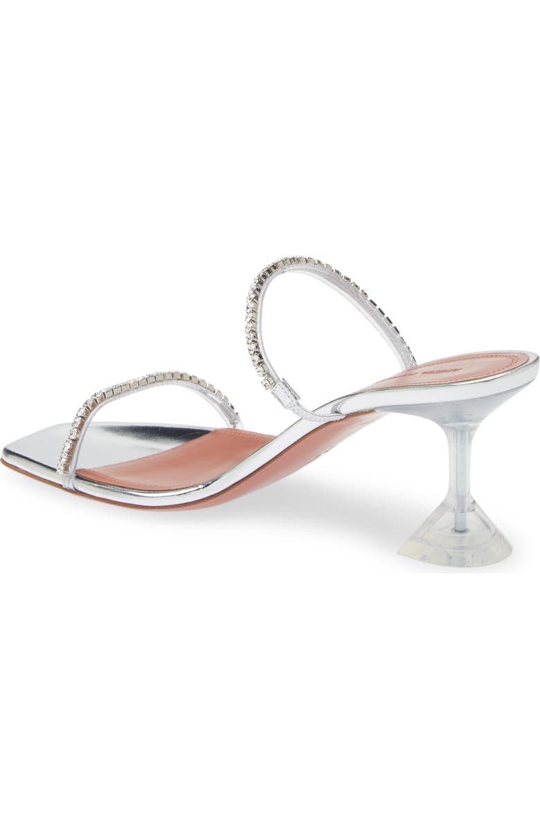 Amina Muaddi Gilda Crystal Strap Slide Sandal, Alternate, color, Silver/ Crystals