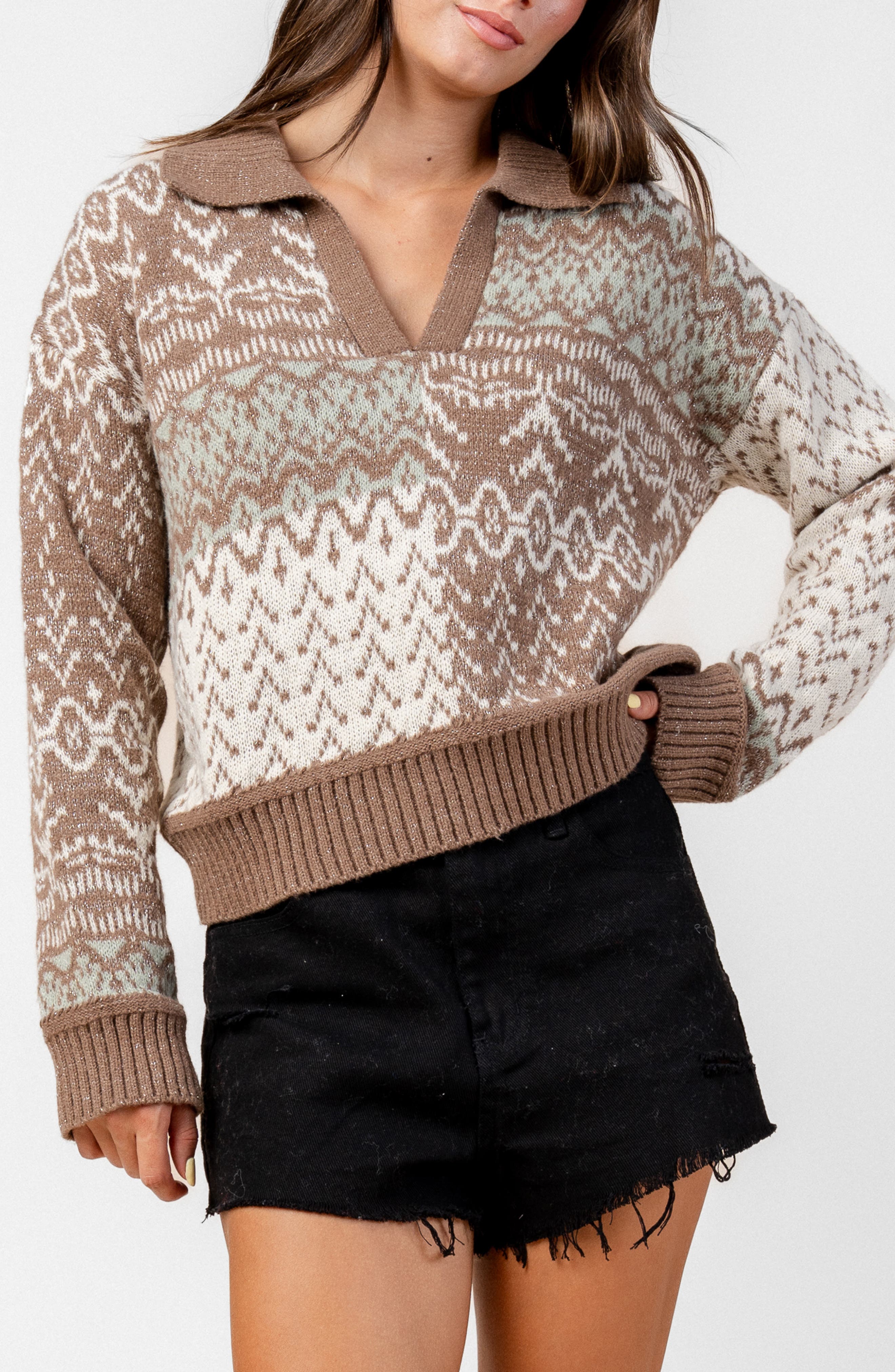 Geometric Colorblock Sweater