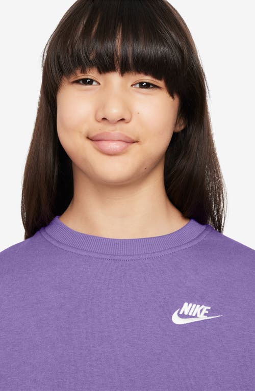 Nike Kids' Sportswear Club Fleece Crewneck Sweatshirt In Purple