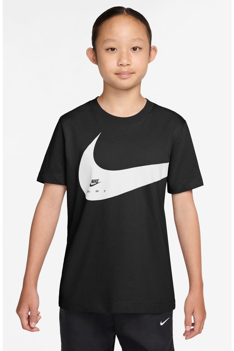 Kids' Sportswear Club Energy Cotton Graphic T-Shirt, Main, color, BLACK
