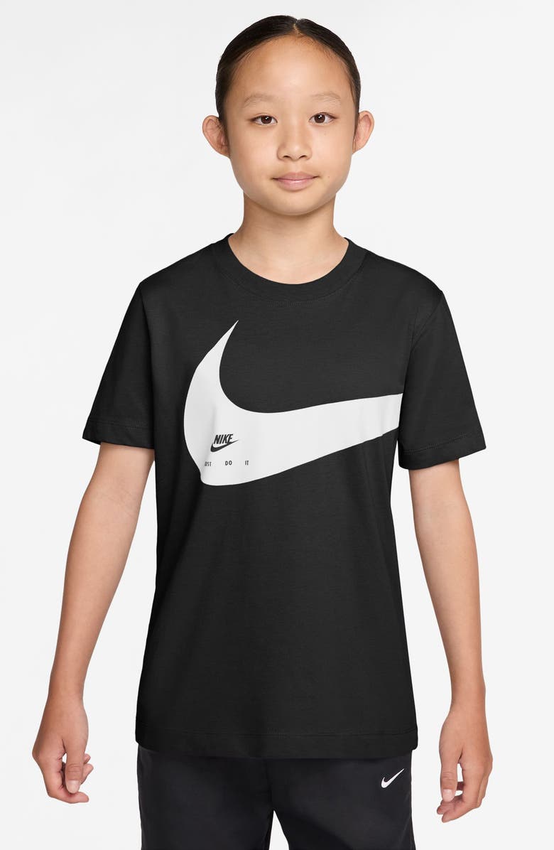 Nike Kids
 Sportswear Club Energy Cotton Graphic T-Shirt, Main, color, Black