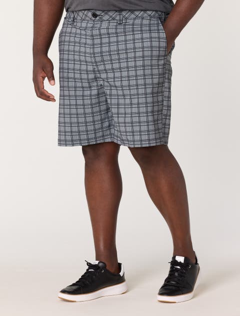 Big & Tall Plaid Tech Golf Shorts