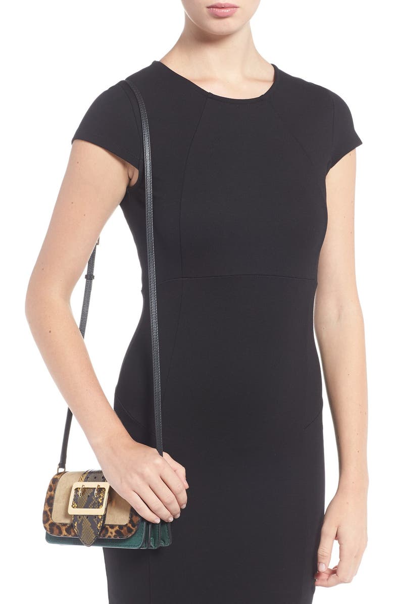 Burberry 'Belt Bag' Mixed Finish Convertible Clutch with Genuine Snakeskin Trim, Alternate, color,