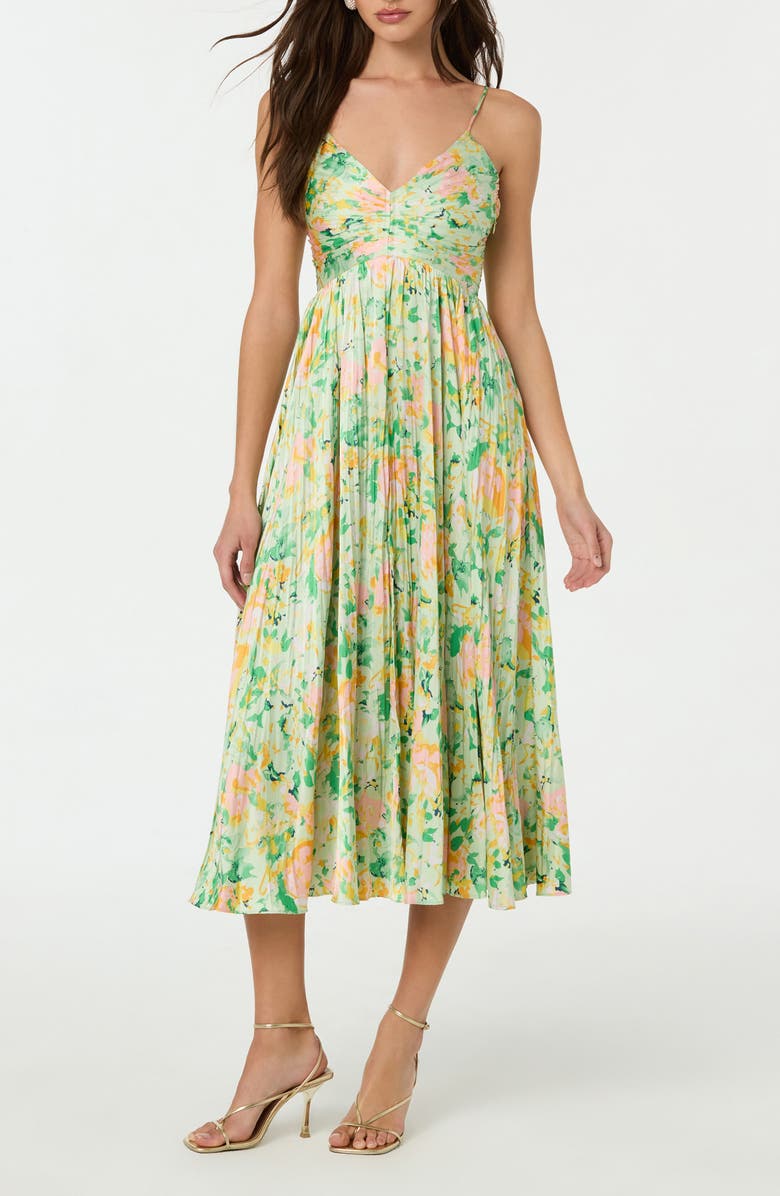 ASTR the Label Maeve Midi Dress, Main, color, Light Green Floral