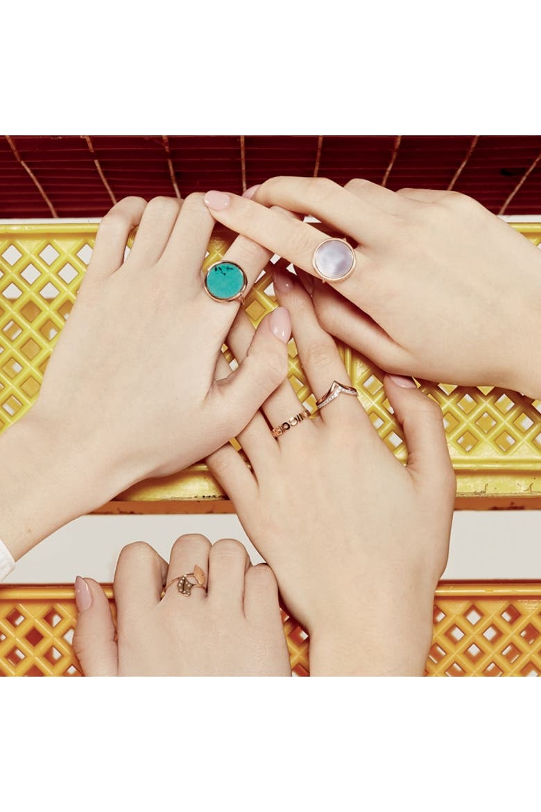Disc Ring, Alternate, color, Turquoise
