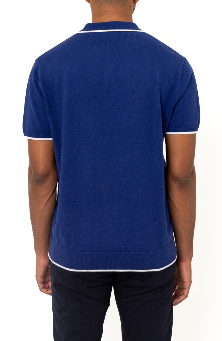 PINO BY PINOPORTE Tipped Cotton & Cashmere Polo, Alternate, color, Navy