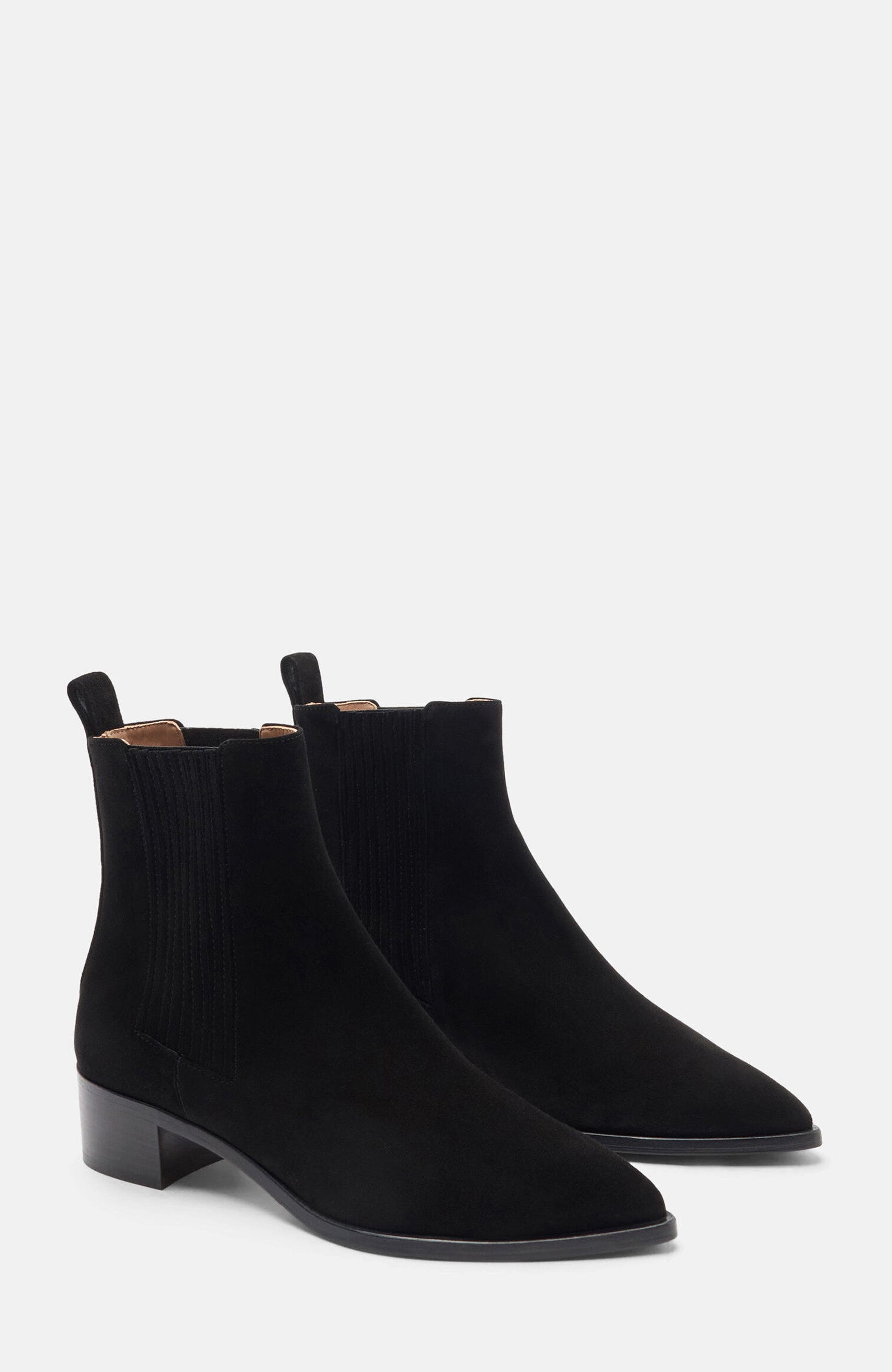 SCAROSSO Olivia Chelsea Boots, Main, color, Black - Suede