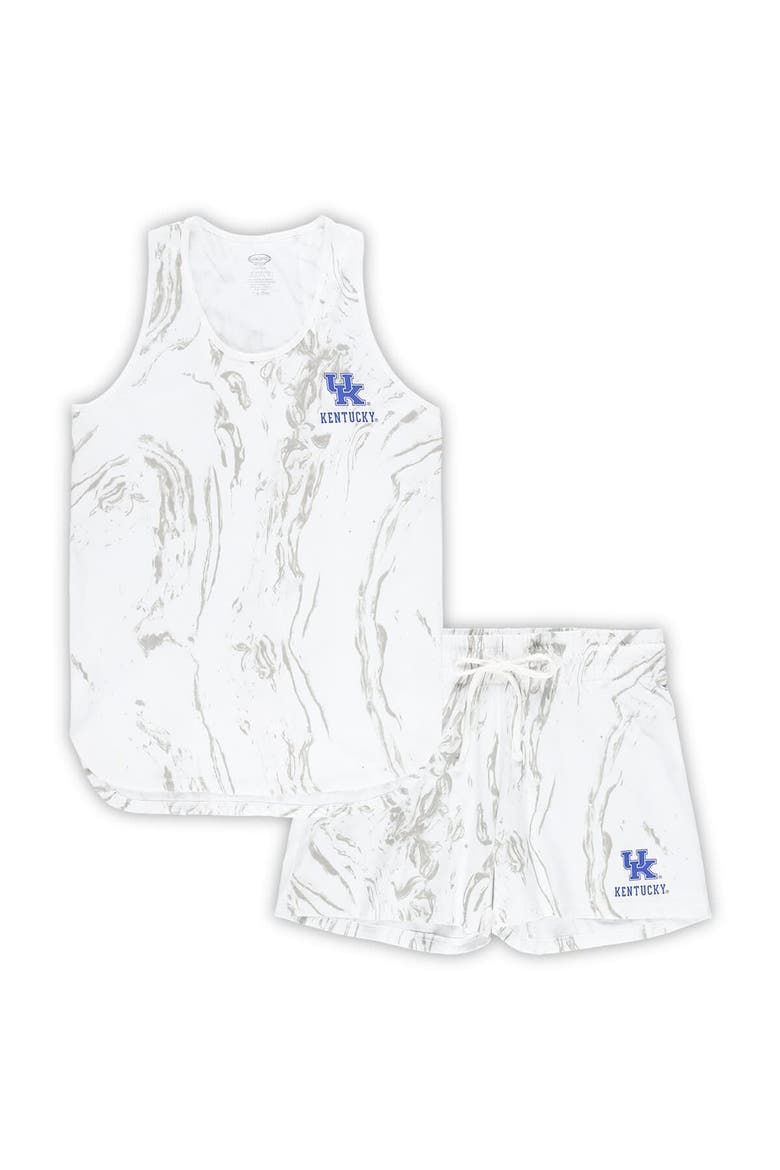 Women's Profile White Kentucky Wildcats Plus Size Marble Tank and Shorts Set, Alternate, color, Cream