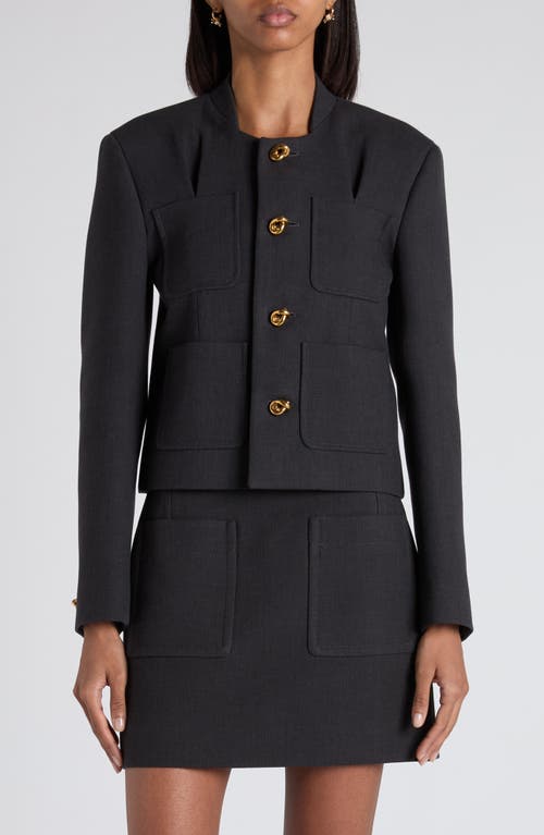 Bottega Veneta Knot-button Light Structured Cotton Jacket In Black