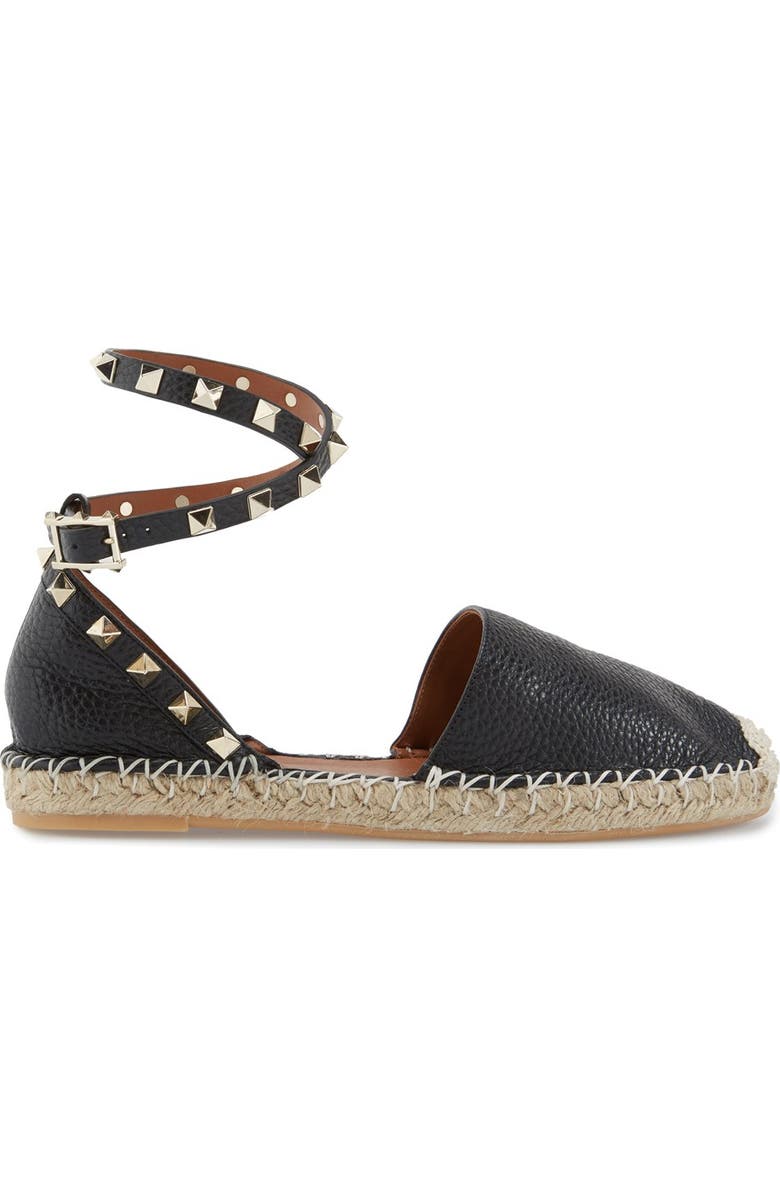 Valentino Garavani 'Rockstud' Ankle Strap Espadrille, Alternate, color,