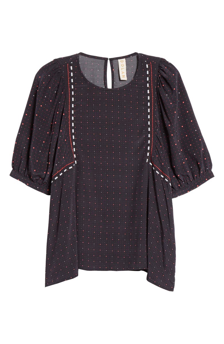 Dolan Wynonna Foulard Short Sleeve Blouse, Alternate, color, 