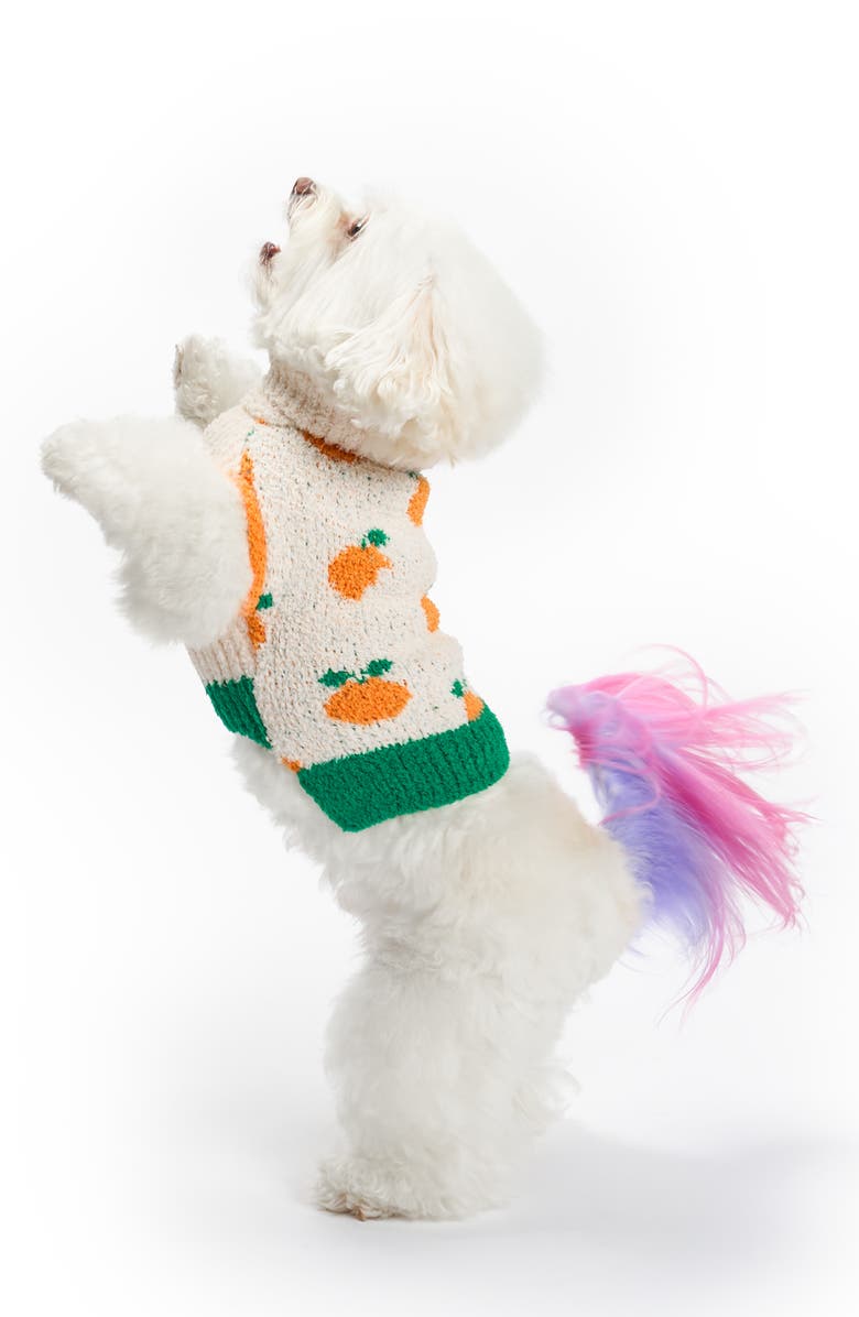 the furryfolks Orange Turtleneck Pet Sweater, Alternate, color, Orange