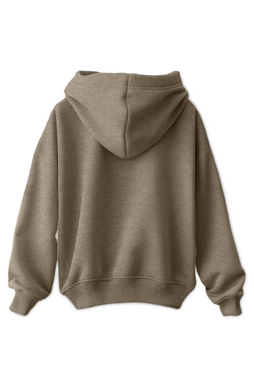 Shop Dalix Cappuccino Zip Hoodie In Heather Stone