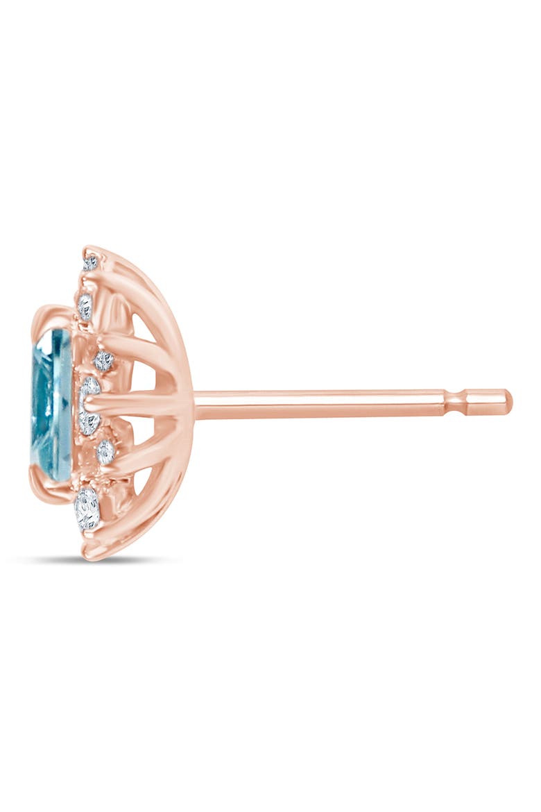 Princess Aquamarine & Diamond Stud Earrings - 0.5ctw., Alternate, color, PINK