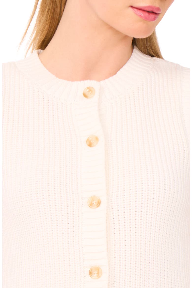 Sleeveless Cotton Cardigan, Alternate, color, NEW IVORY