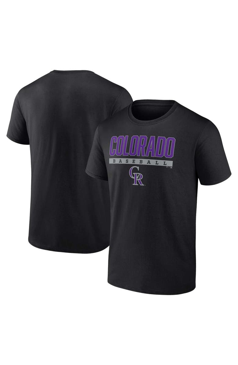 FANATICS Men's Fanatics Branded Black Colorado Rockies Power Hit T-Shirt, Alternate, color, 