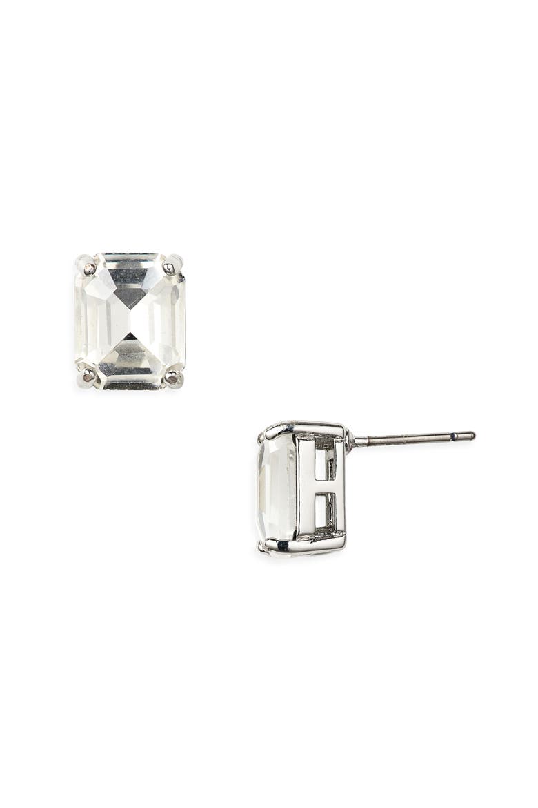 Small Stone Stud Earrings, Main, color, SILVER/ CRYSTAL