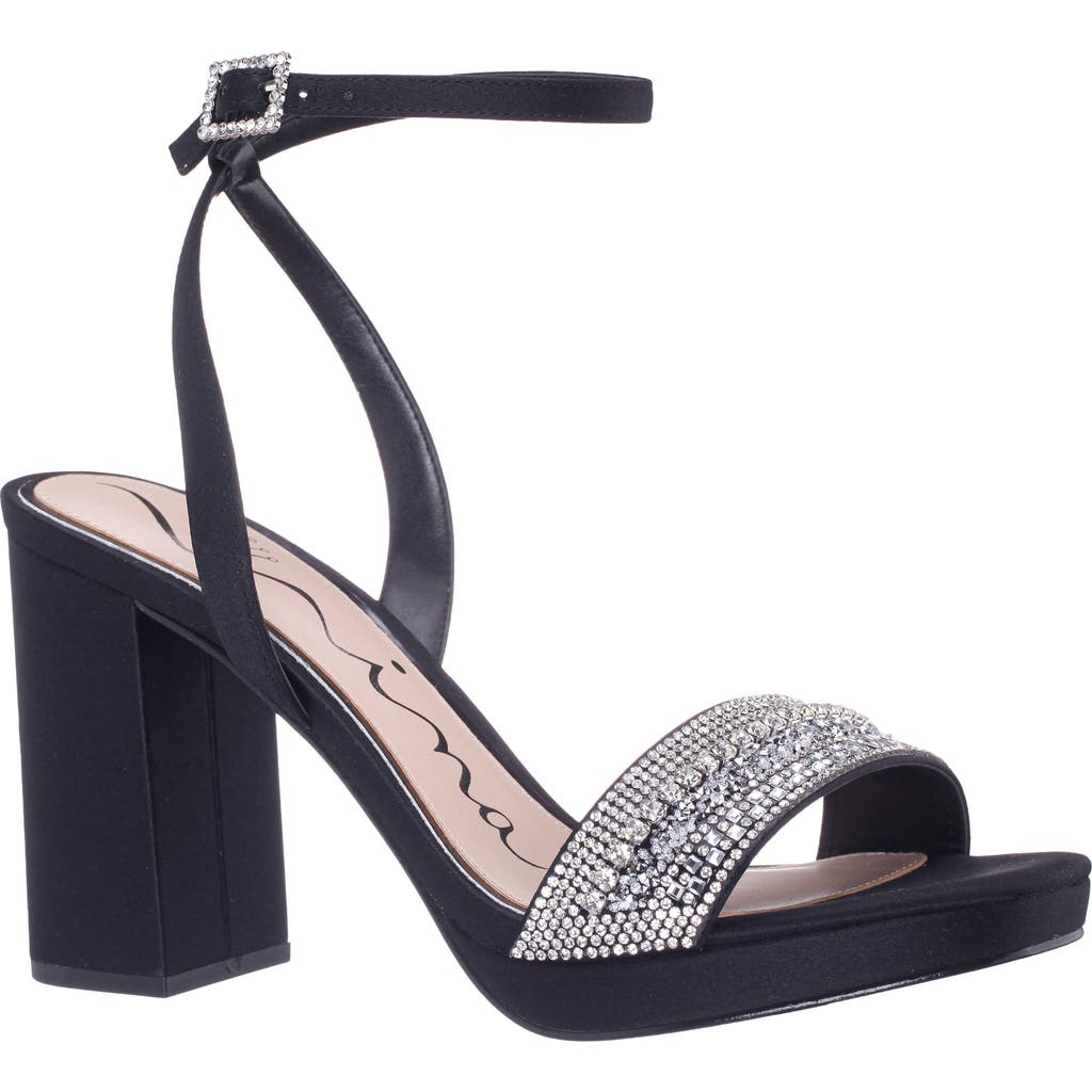 Nina Sofina Ankle Strap Platform Sandal In Black
