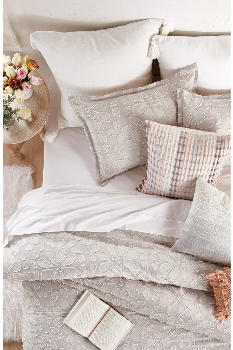 Clipped Floral Comforter & Sham Set, Alternate, color, NATURAL