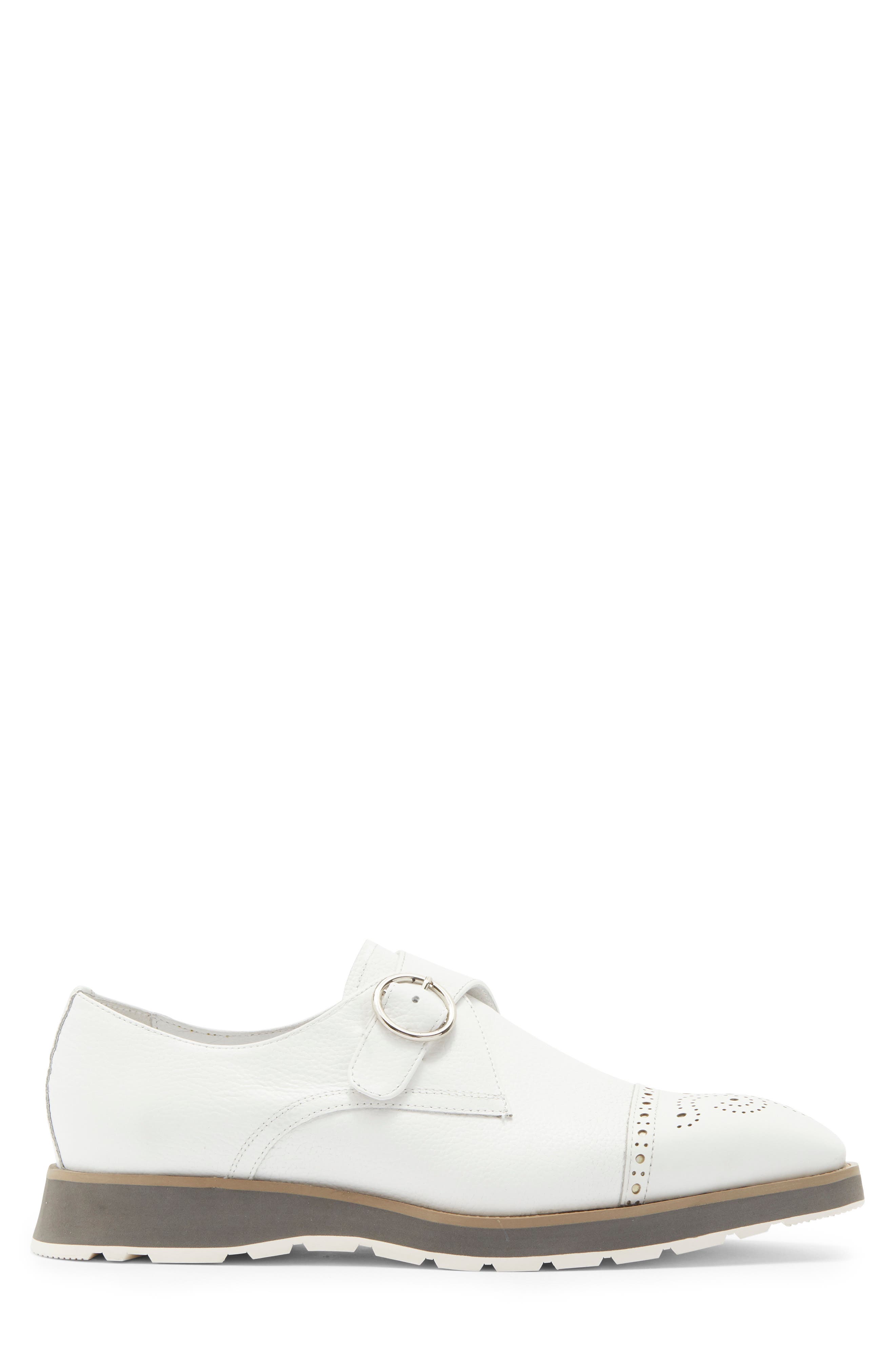 Maison Forte Coventry Hybrid Cap Toe Monk Strap Loafer, Alternate, color, White