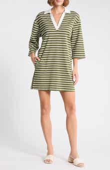 Jovanna Stripe Cotton Blend Shift Dress