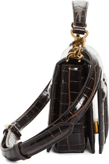TOTEME Mini T-Flap Convertible Croc Embossed Leather