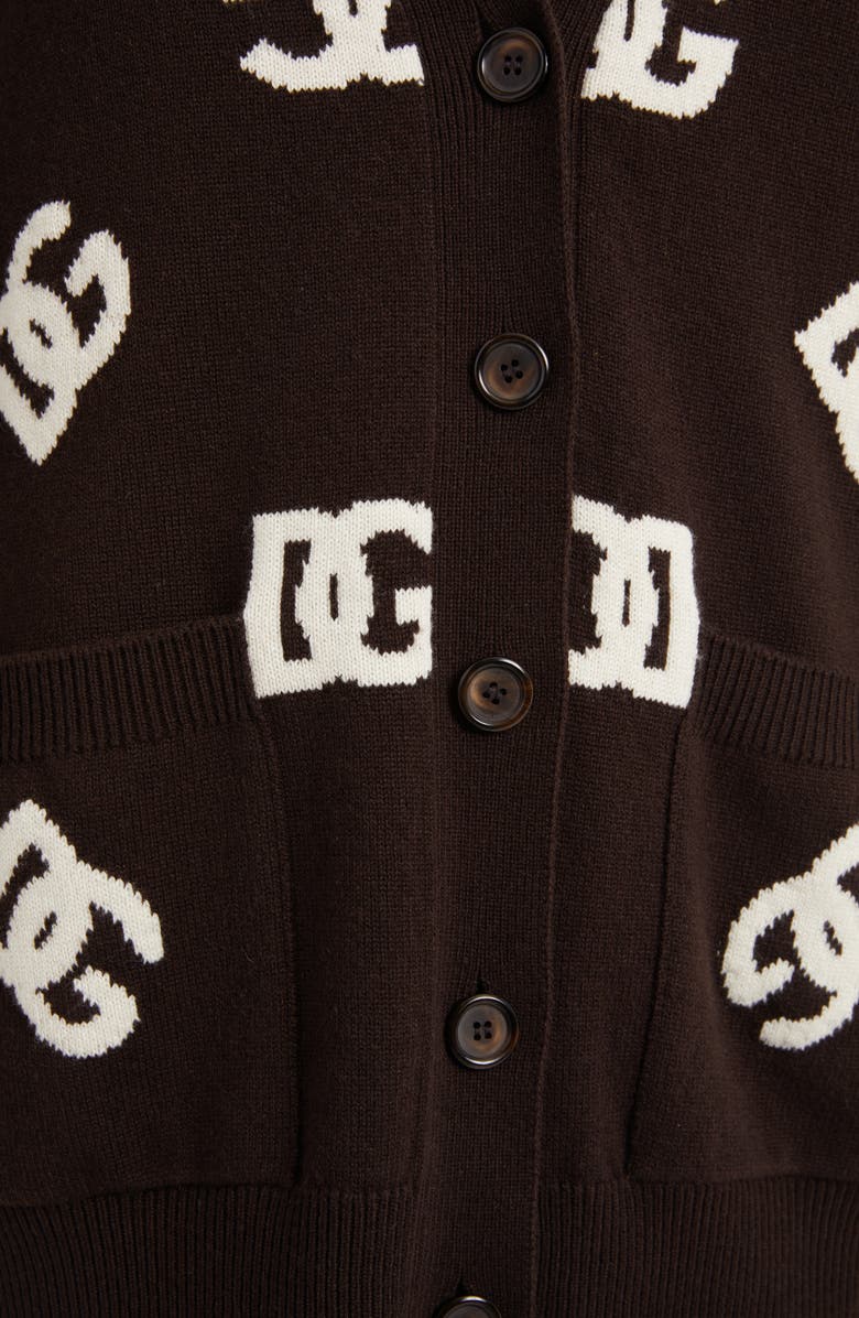 Dolce&Gabbana DG Logo Virgin Wool Cardigan, Alternate, color, 