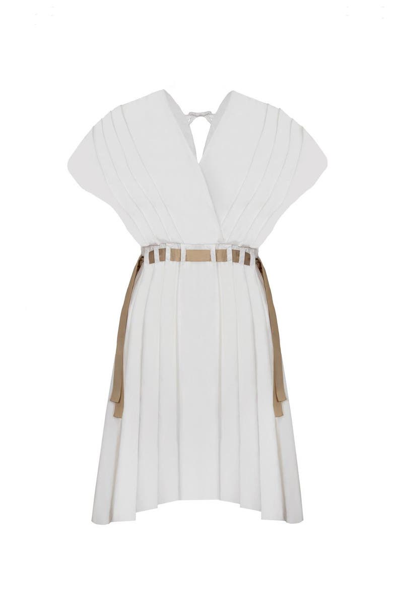 Haveli Amma Poplin Ribbon Dress, Alternate, color, White