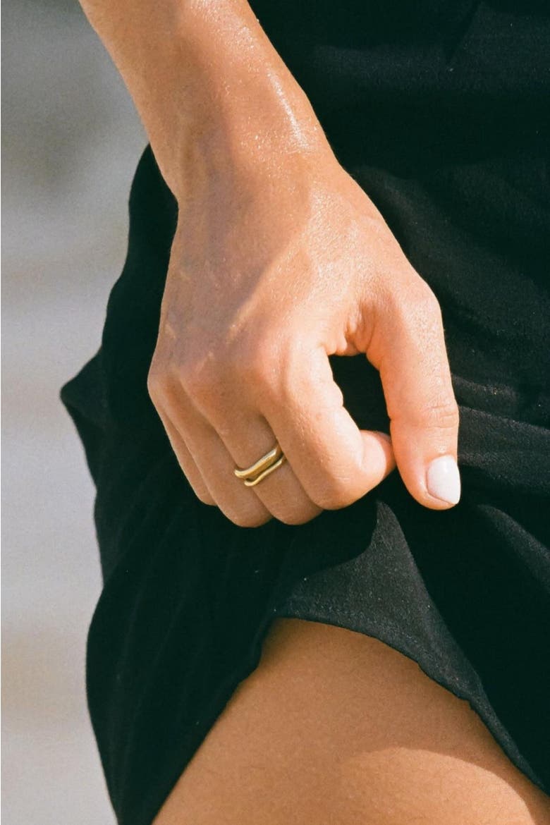 Gemini Stackable Rings, Alternate, color, Gold