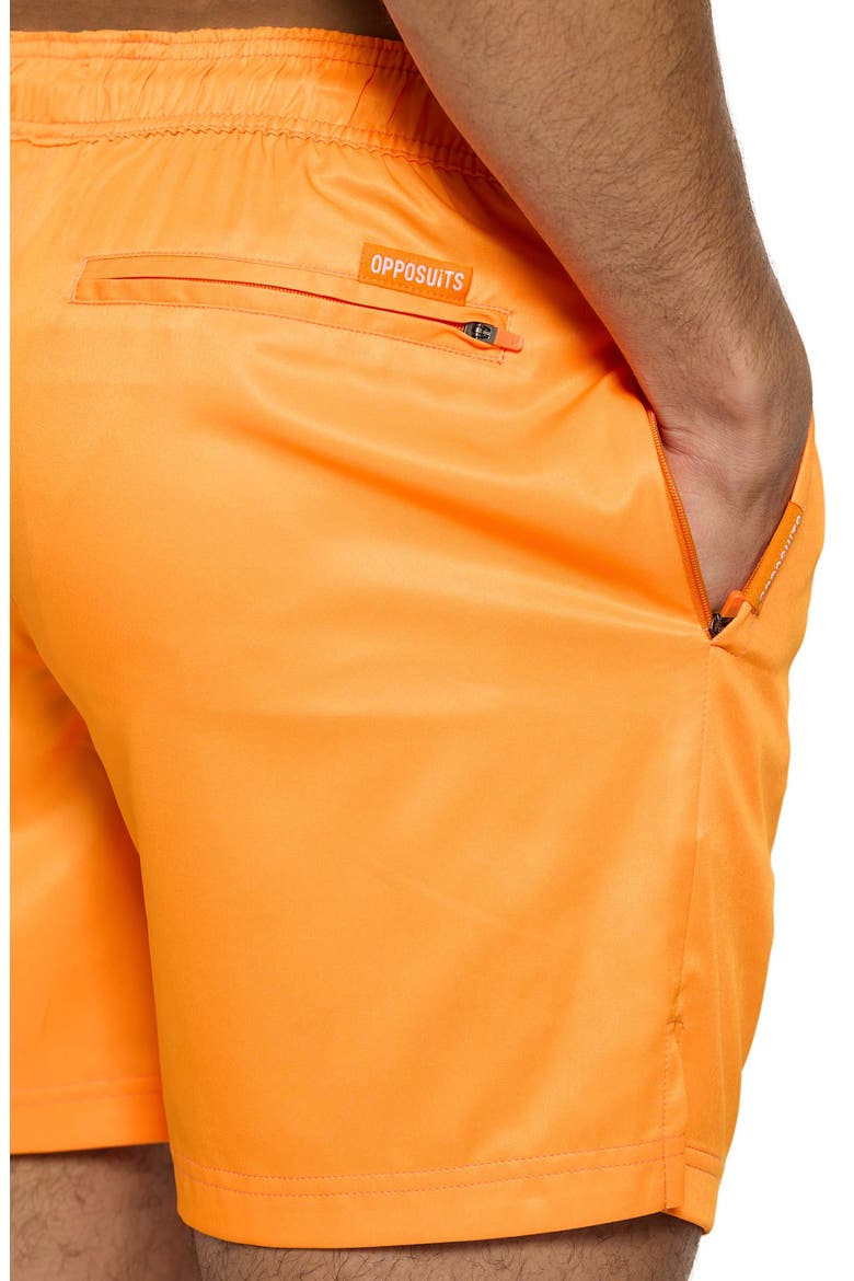 Neon Vivid Orange Swim Trunks, Alternate, color, ORANGE