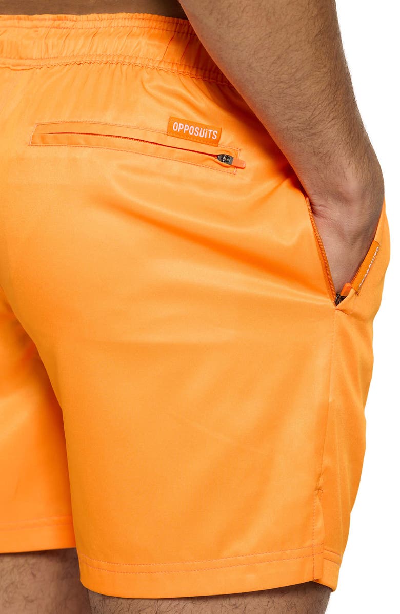 OppoSuits Neon Vivid Orange Swim Trunks, Alternate, color, Orange
