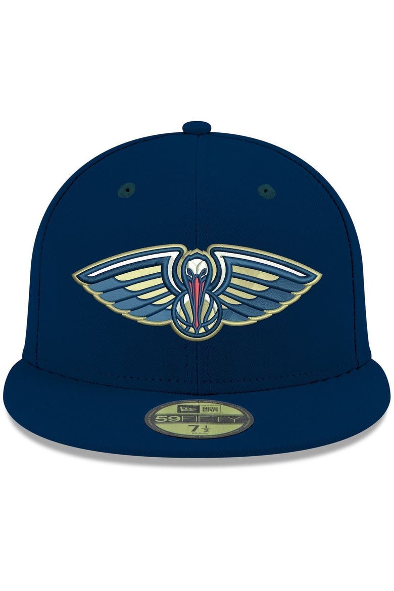 Men's New Era Navy New Orleans Pelicans Official Team Color 59FIFTY Fitted Hat, Alternate, color, NAVY