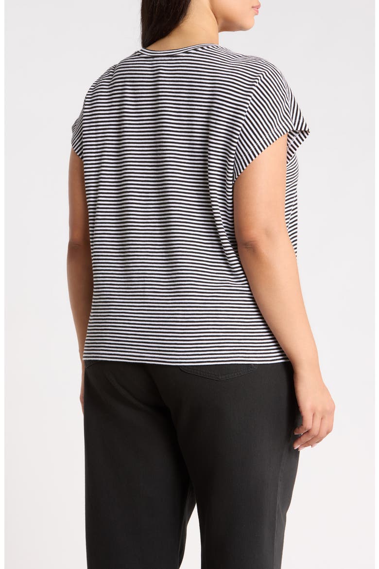 Striped Organic Cotton T-shirt, Alternate, color, BLKWH