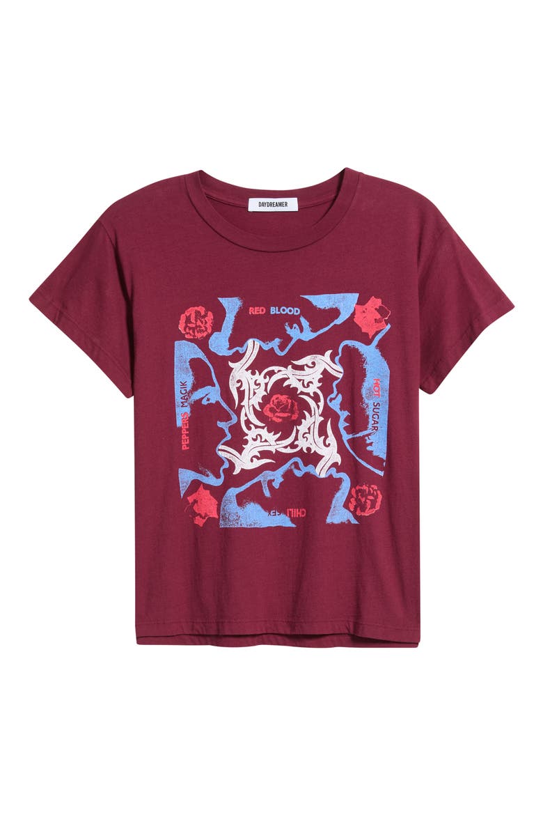 Red Hot Chili Peppers Album Graphic Tee, Alternate, color, BURGUNDY