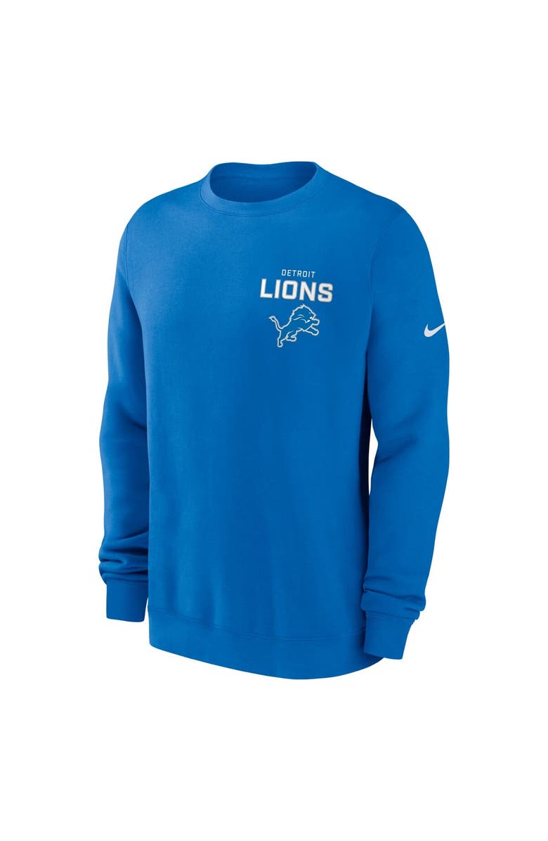 Nike Men's Nike Blue Detroit Lions Primetime Club Fleece Pullover Sweatshirt, Alternate, color, Blue