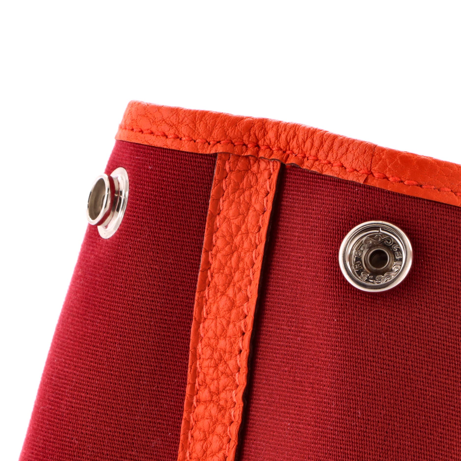 Pre-Owned Hermes Garden Party Tote Toile and Leather 30, Alternate, color, Rouge Grenat