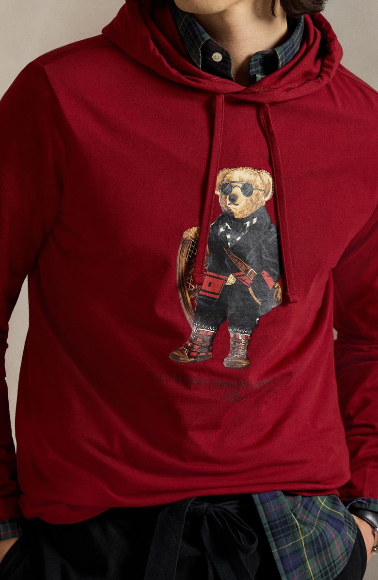 Polo Ralph Lauren Polo Bear Jersey Graphic Hoodie, Alternate, color, Fa25 Holiday Red Holiday Bear
