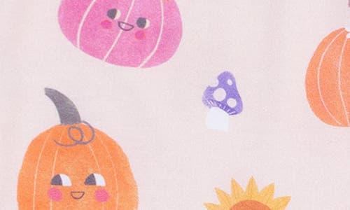 Angel Dear Autumn Pumpkins Print Convertible Zip Romper In Pink
