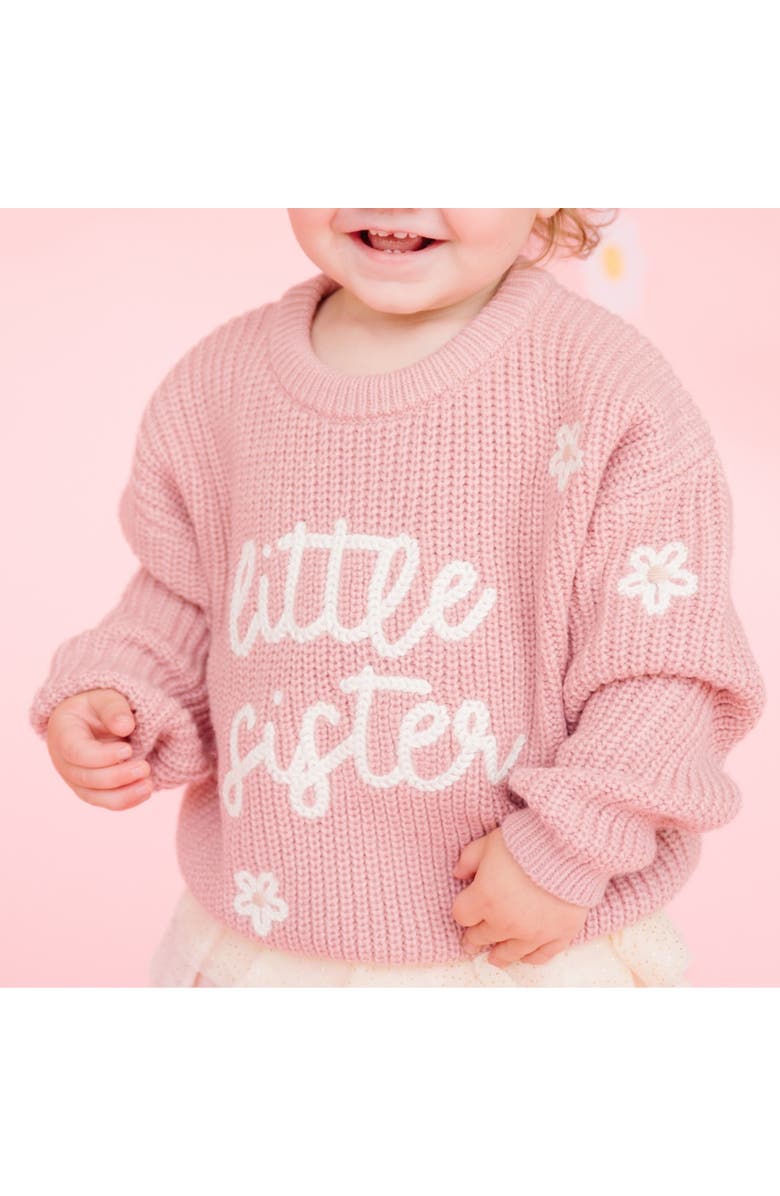 Sweet Wink Little Sister Knit Sweater, Alternate, color, Mauve