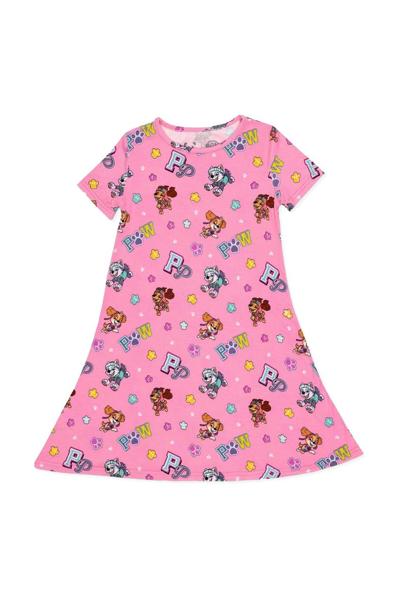Kids' PAW Patrol Varsity Pink Short Sleeve Dress, Main, color, PAW Patrol: Varsity Pink
