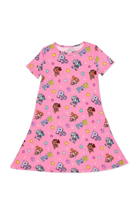 Kids' PAW Patrol Varsity Pink Short Sleeve Dress