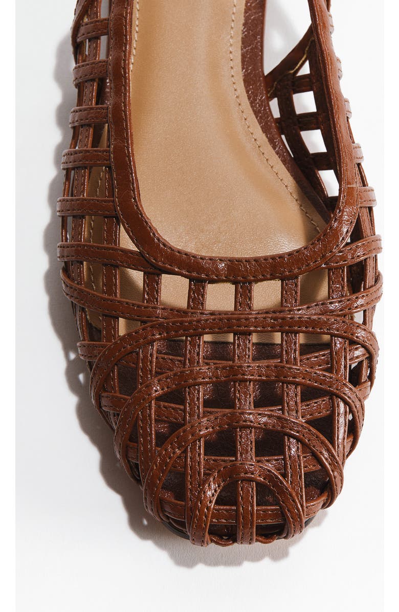 H&M Braided-look Slingbacks, Alternate, color, Brown