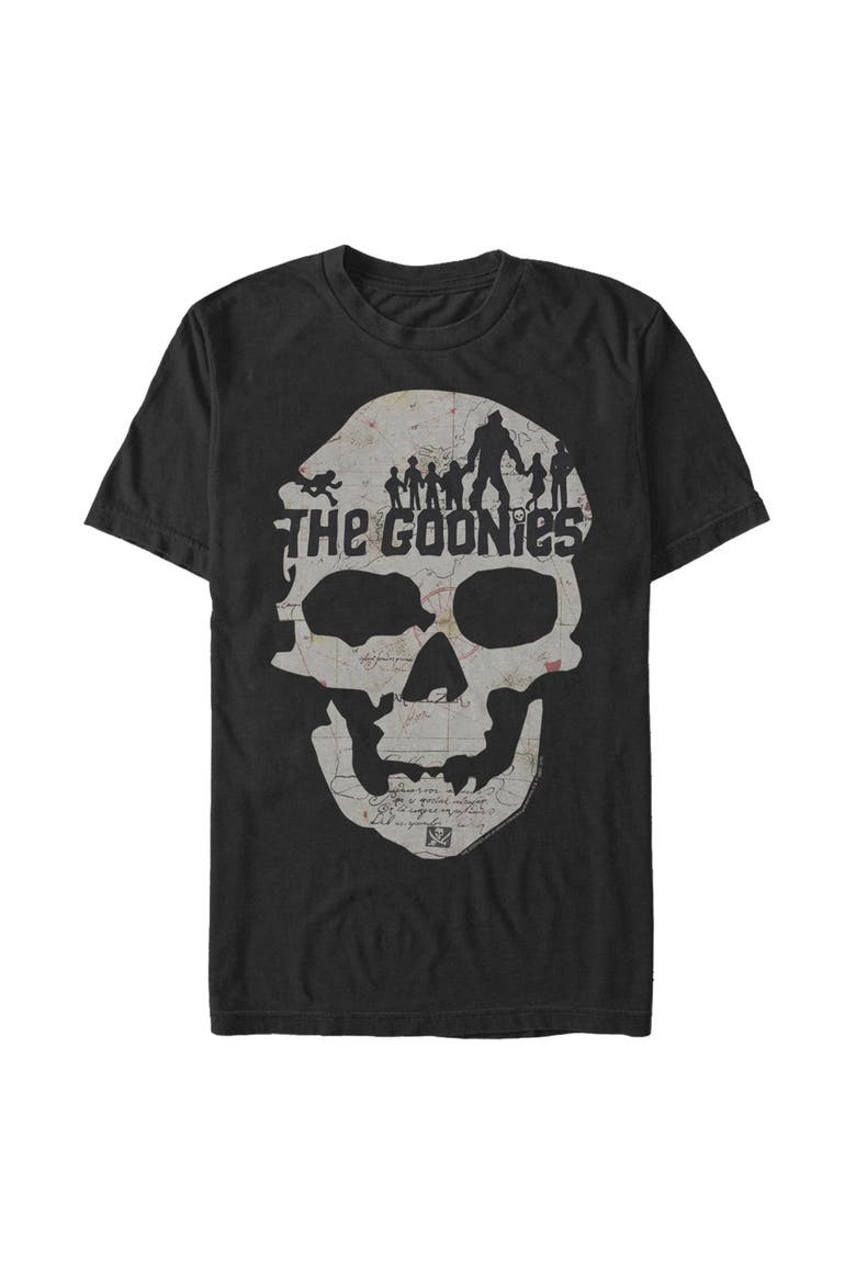 Men's The Goonies Skull Map Logo  Graphic T-Shirt, Main, color, Black