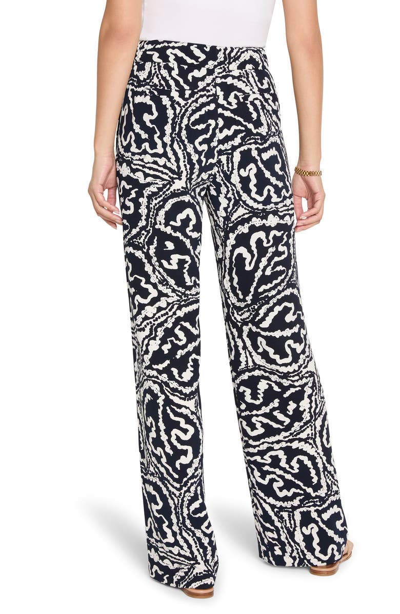 NIC+ZOE Indigo Leaf Wide Leg Pants, Alternate, color, Indigo Multi