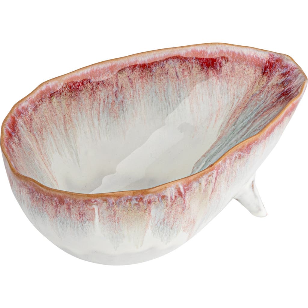 Storied Home Stoneware Footed Bowl In Pink