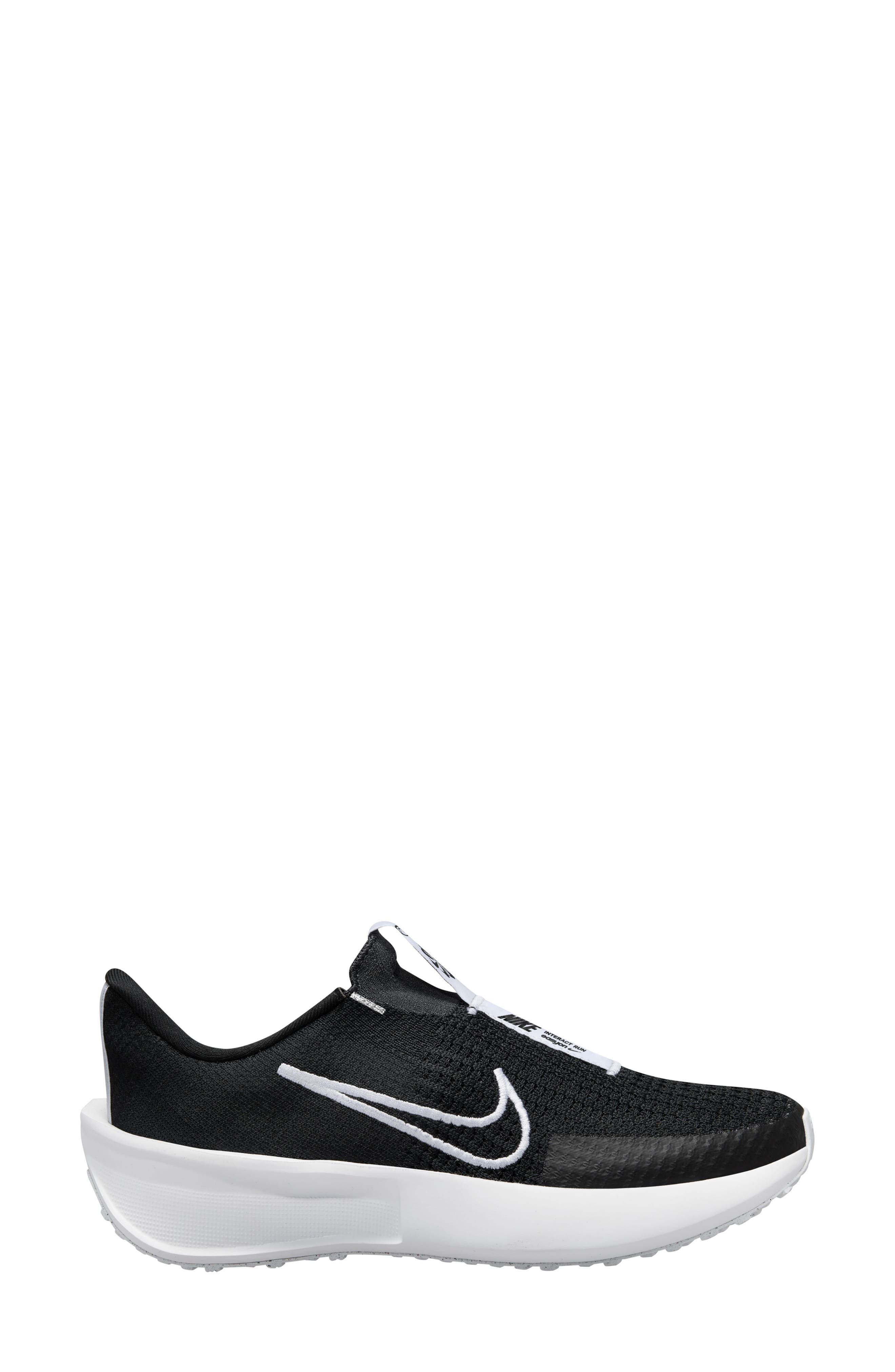 Nike Interact Run EasyOn Running Sneaker, Alternate, color, Black/ White/ Black