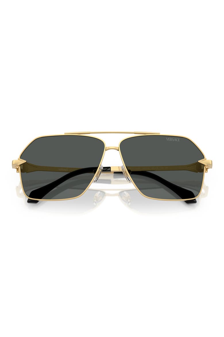 63mm Pilot Sunglasses, Alternate, color, GOLD